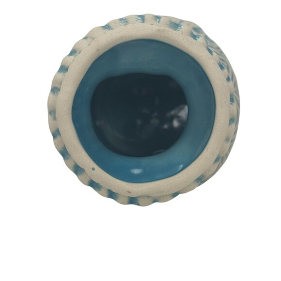 Tiki Tony Yeti on Vacation Blue White Ceramic Matte Finish TIki Mug Inside Gloss - Picture 7 of 7